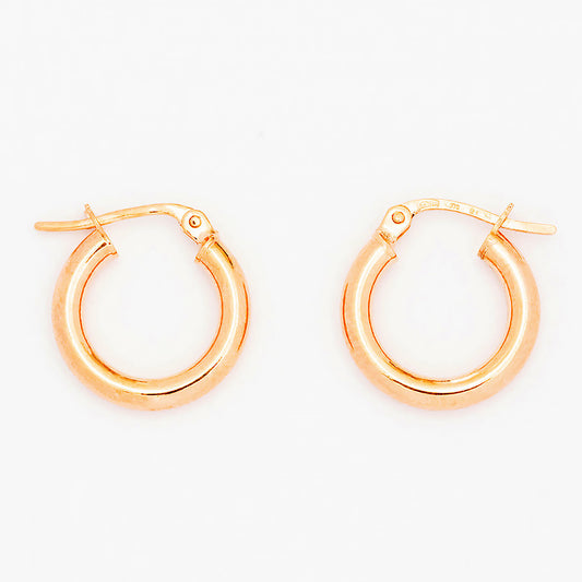 Rose Gold Hoop Earrings - 10mm - Victoria's Jewellery