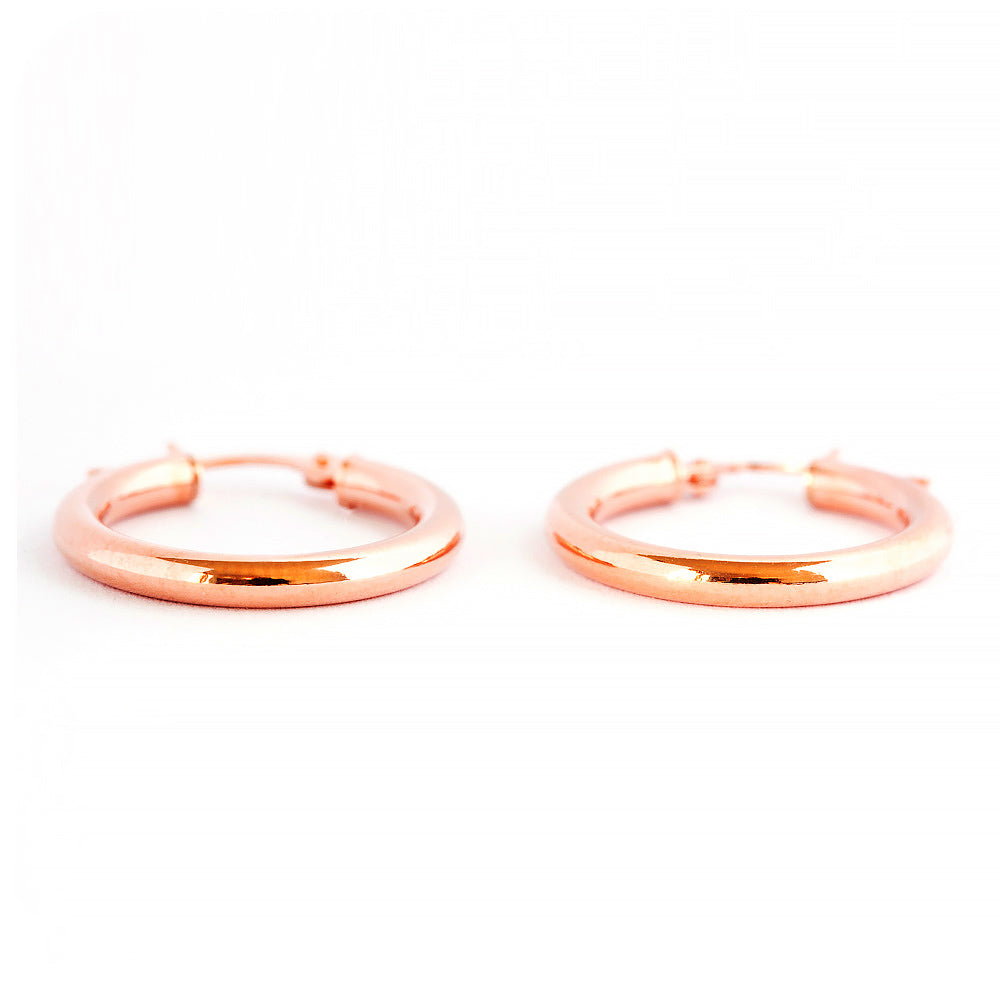 The Everyday, 9k Rose Gold Hoop Earring - 20mm - Victoria's Jewellery