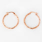 9k Rose Gold Twisted Hoop Earrings - 20mm - Victoria's Jewellery