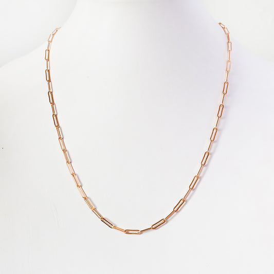 9k Rose Gold Paper Clip Chain - Victoria's Jewellery