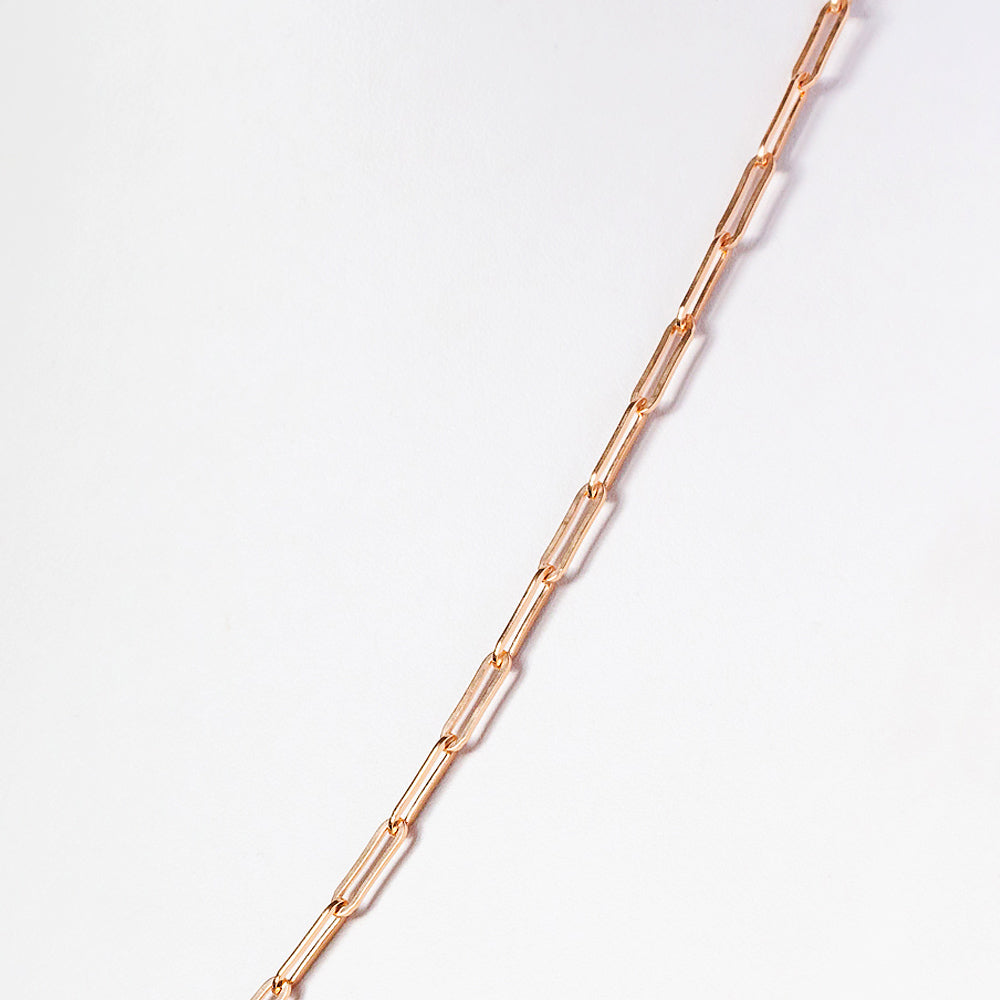 9k Rose Gold Paper Clip Chain - Victoria's Jewellery