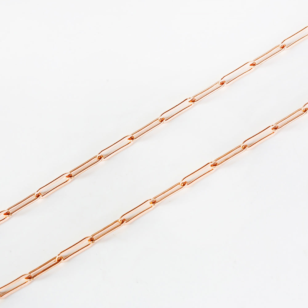 9k Rose Gold Paper Clip Chain - Victoria's Jewellery