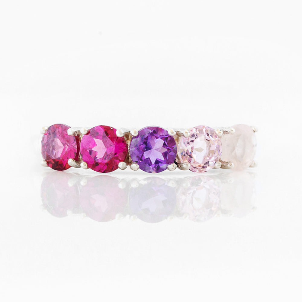 Annie, a Pink Half Eternity Ring