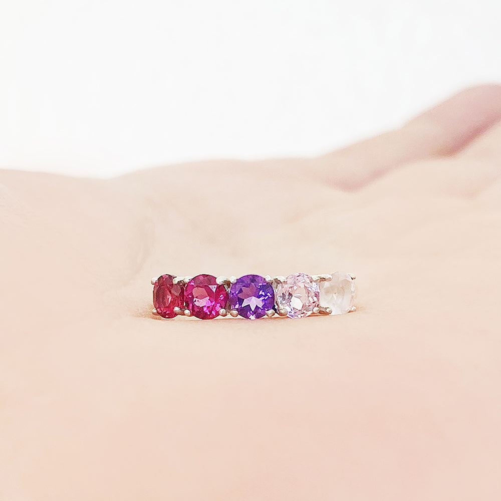 Annie, a Pink Half Eternity Ring
