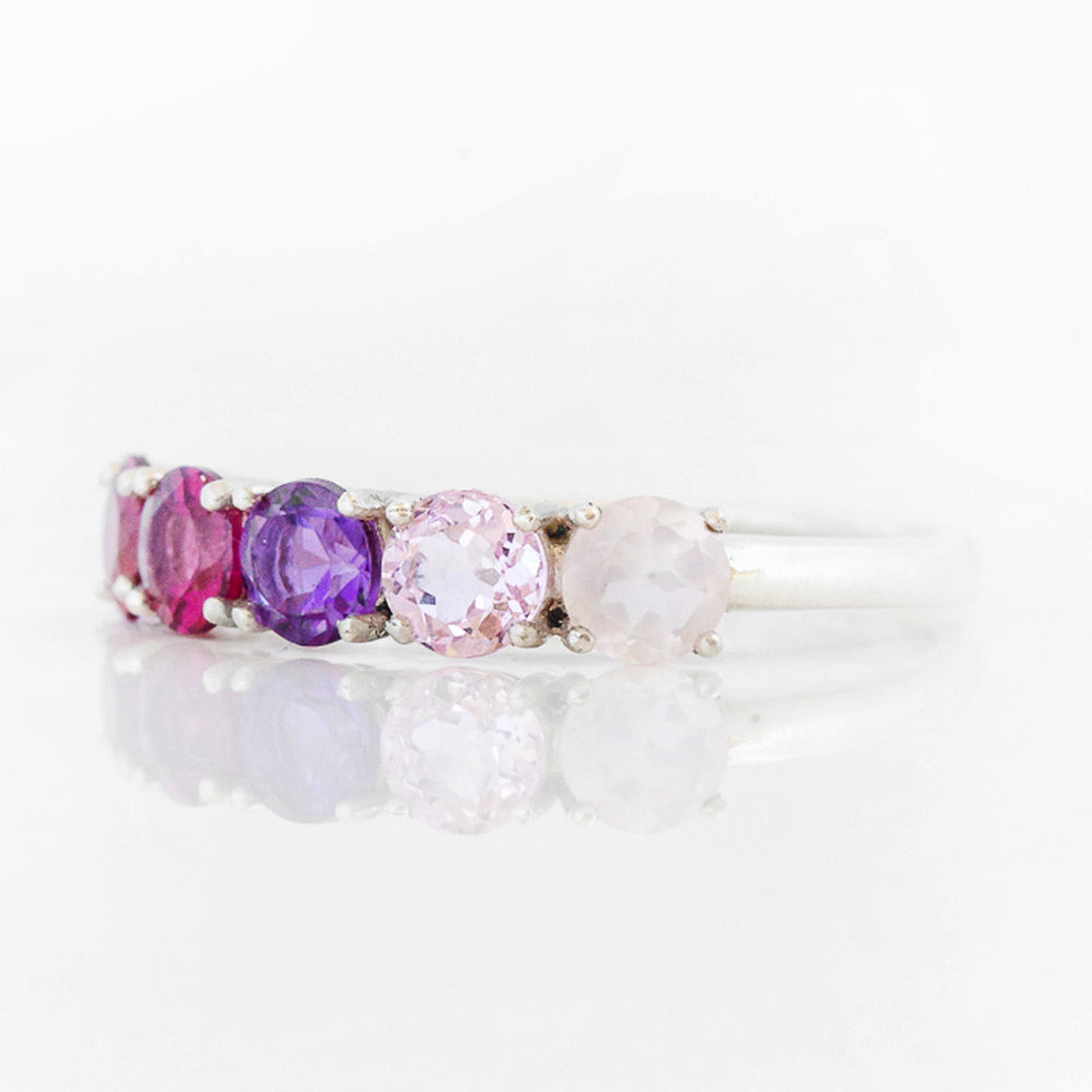 Annie, a Pink Half Eternity Ring