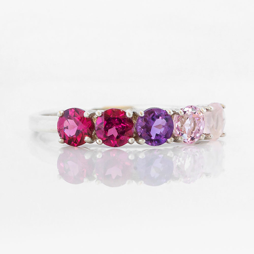 Annie, a Pink Half Eternity Ring