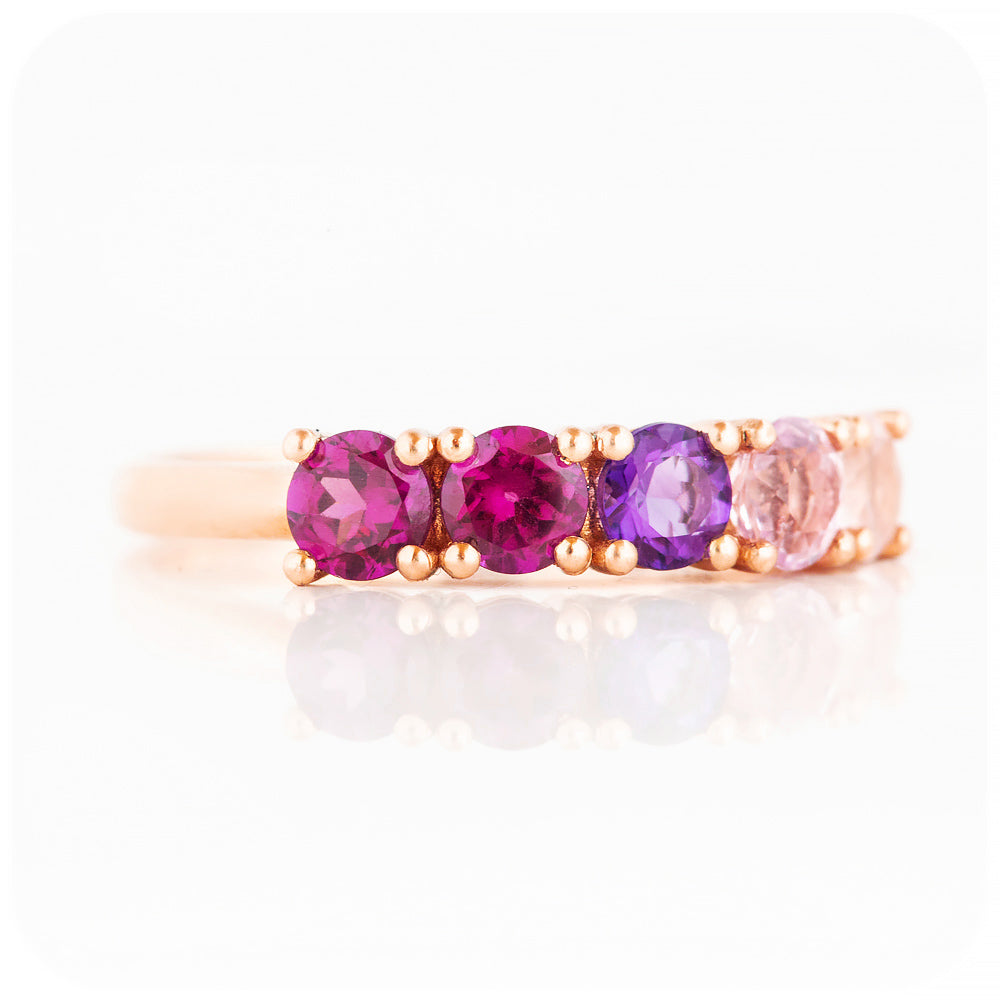 Annie, a Pink Half Eternity Ring