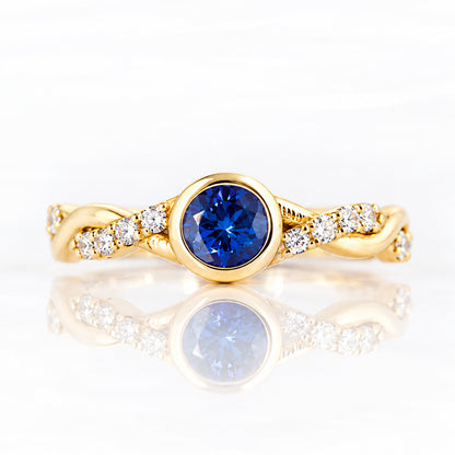 The Infinity, Tanzanite and Moissanite Ring in White Gold - Victoria's Jewellery