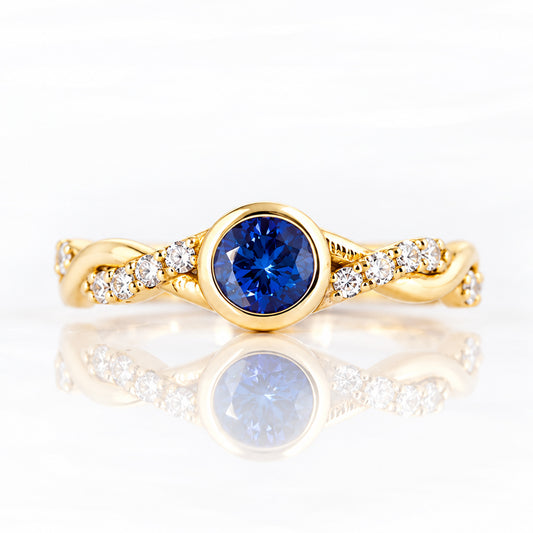 The Infinity, Tanzanite and Moissanite Ring in White Gold - Victoria's Jewellery