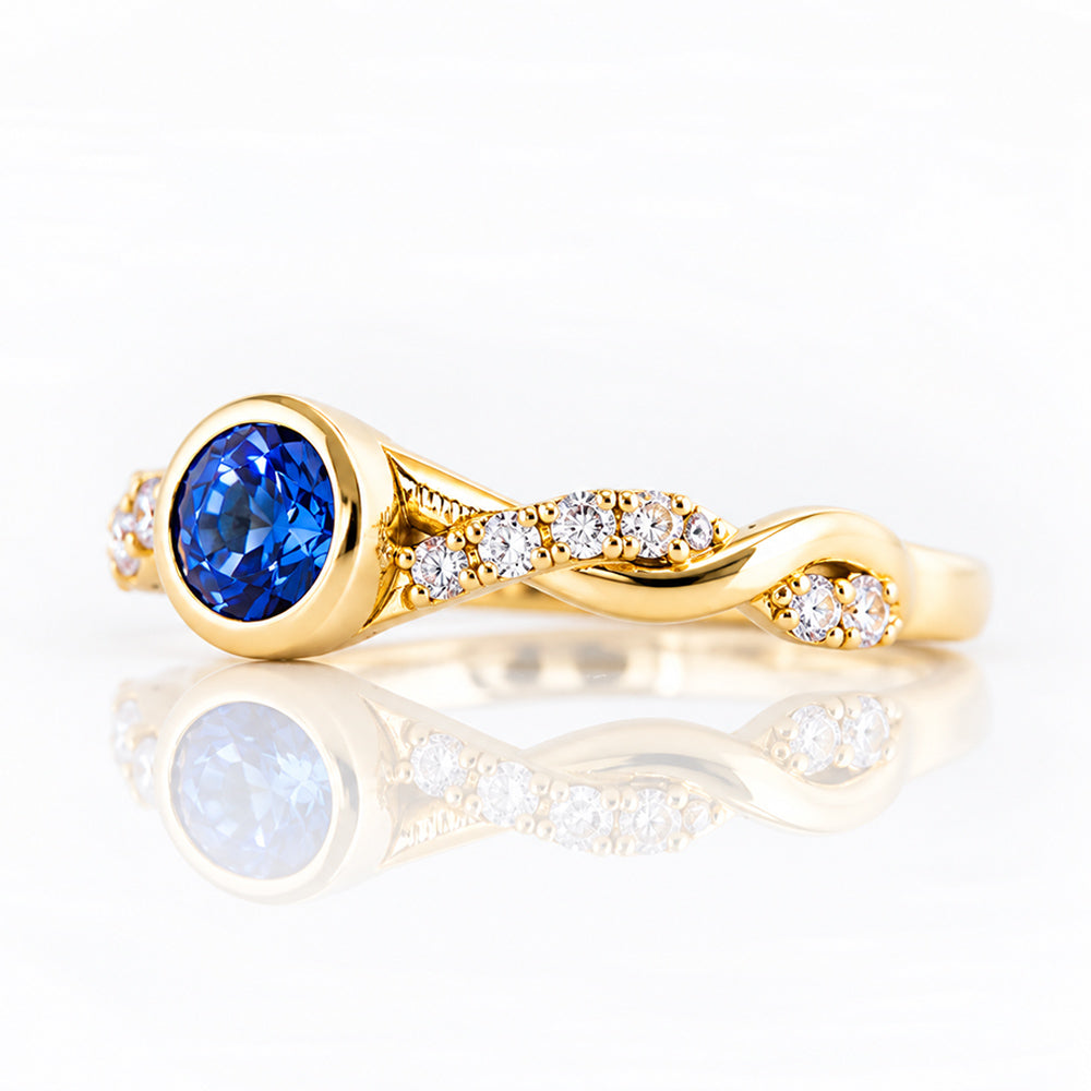 The Infinity, Tanzanite and Moissanite Ring in White Gold - Victoria's Jewellery