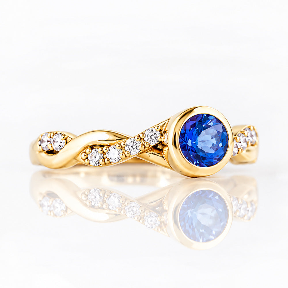 The Infinity, Tanzanite and Moissanite Ring in White Gold - Victoria's Jewellery