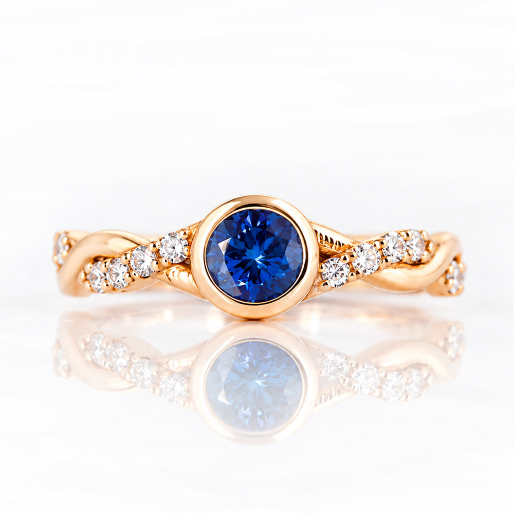 The Infinity, Tanzanite and Moissanite Ring in White Gold - Victoria's Jewellery