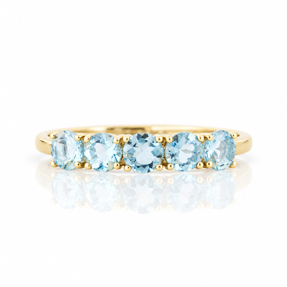 Annie, an Aquamarine Half Eternity Ring - Victoria's Jewellery
