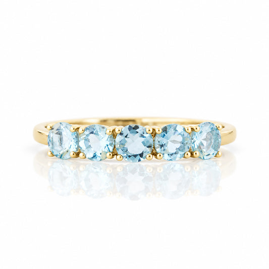 Annie, an Aquamarine Half Eternity Ring - Victoria's Jewellery