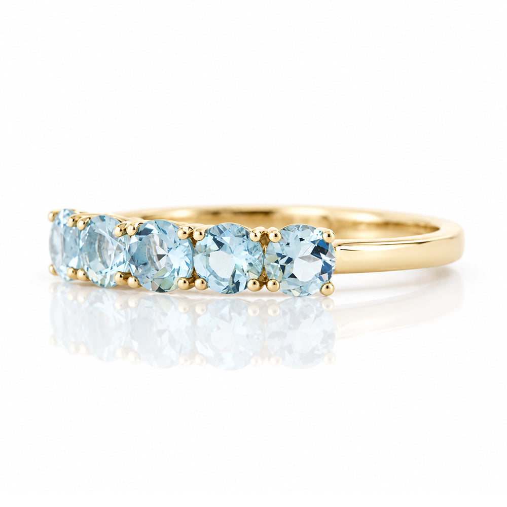 Annie, an Aquamarine Half Eternity Ring - Victoria's Jewellery