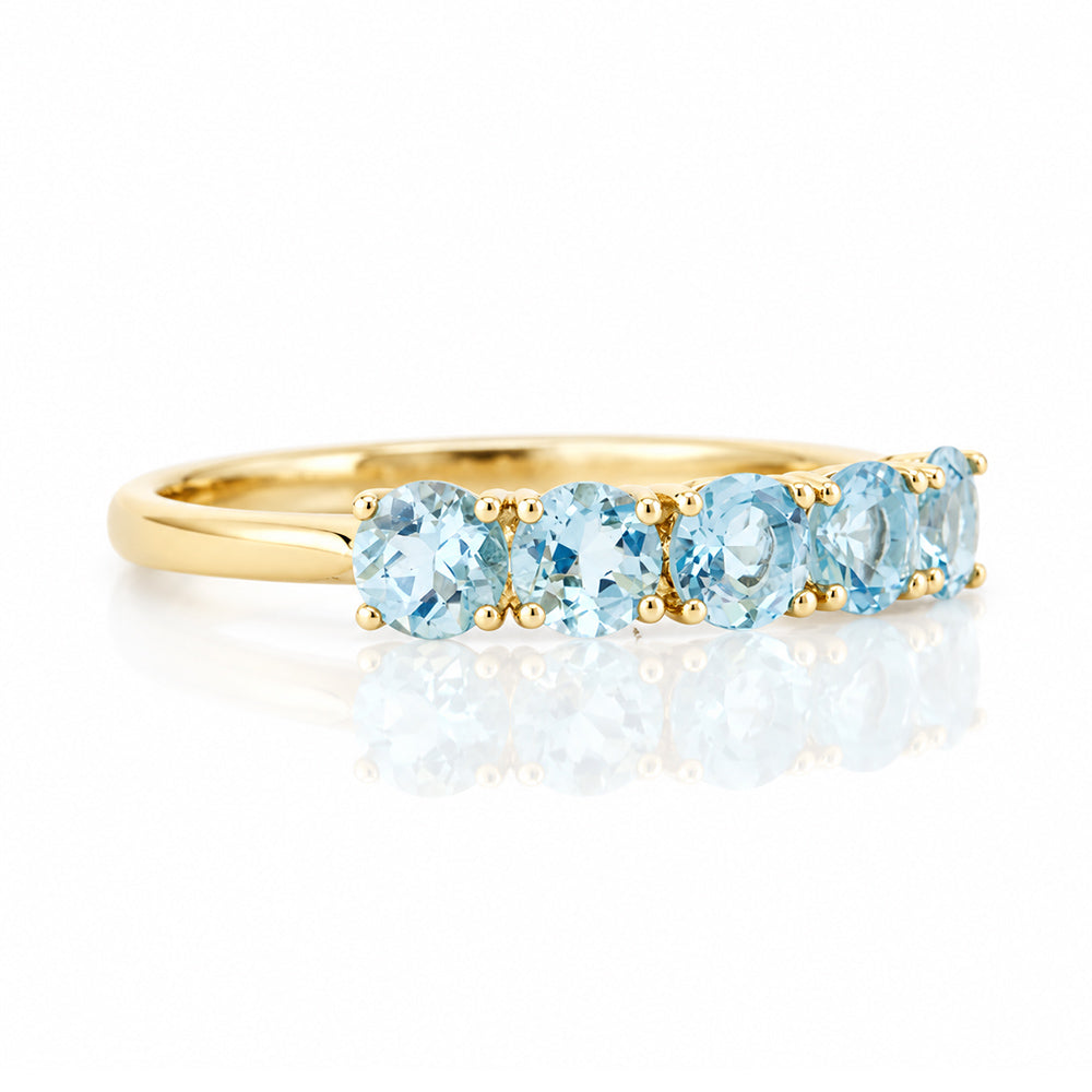 Annie, an Aquamarine Half Eternity Ring - Victoria's Jewellery