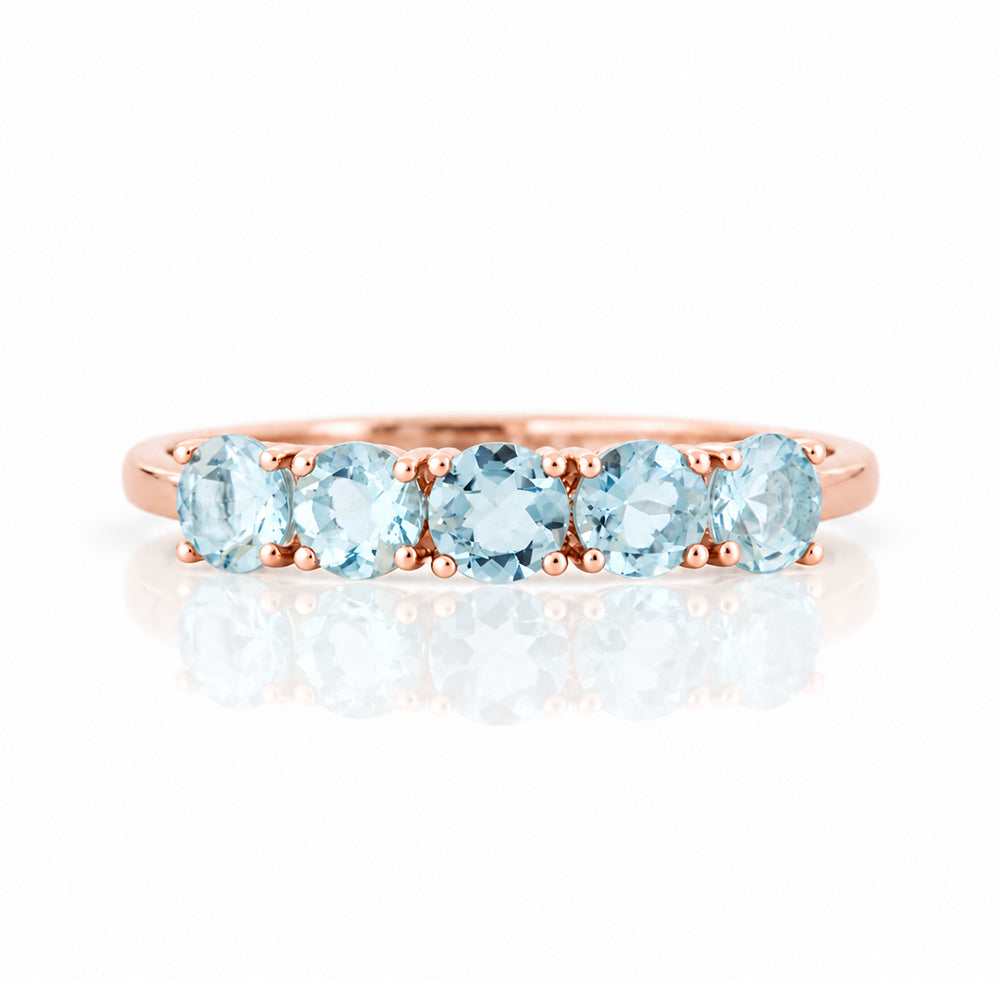 Annie, an Aquamarine Half Eternity Ring - Victoria's Jewellery