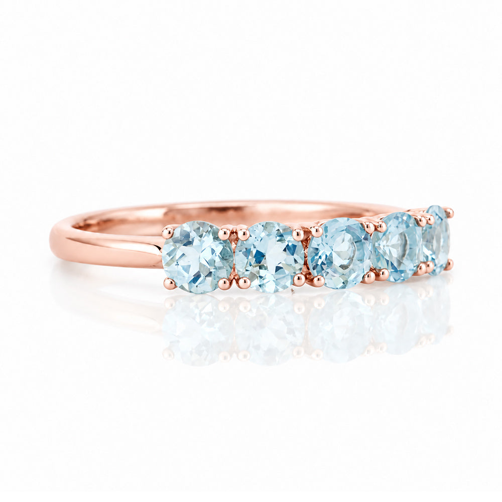 Annie, an Aquamarine Half Eternity Ring - Victoria's Jewellery