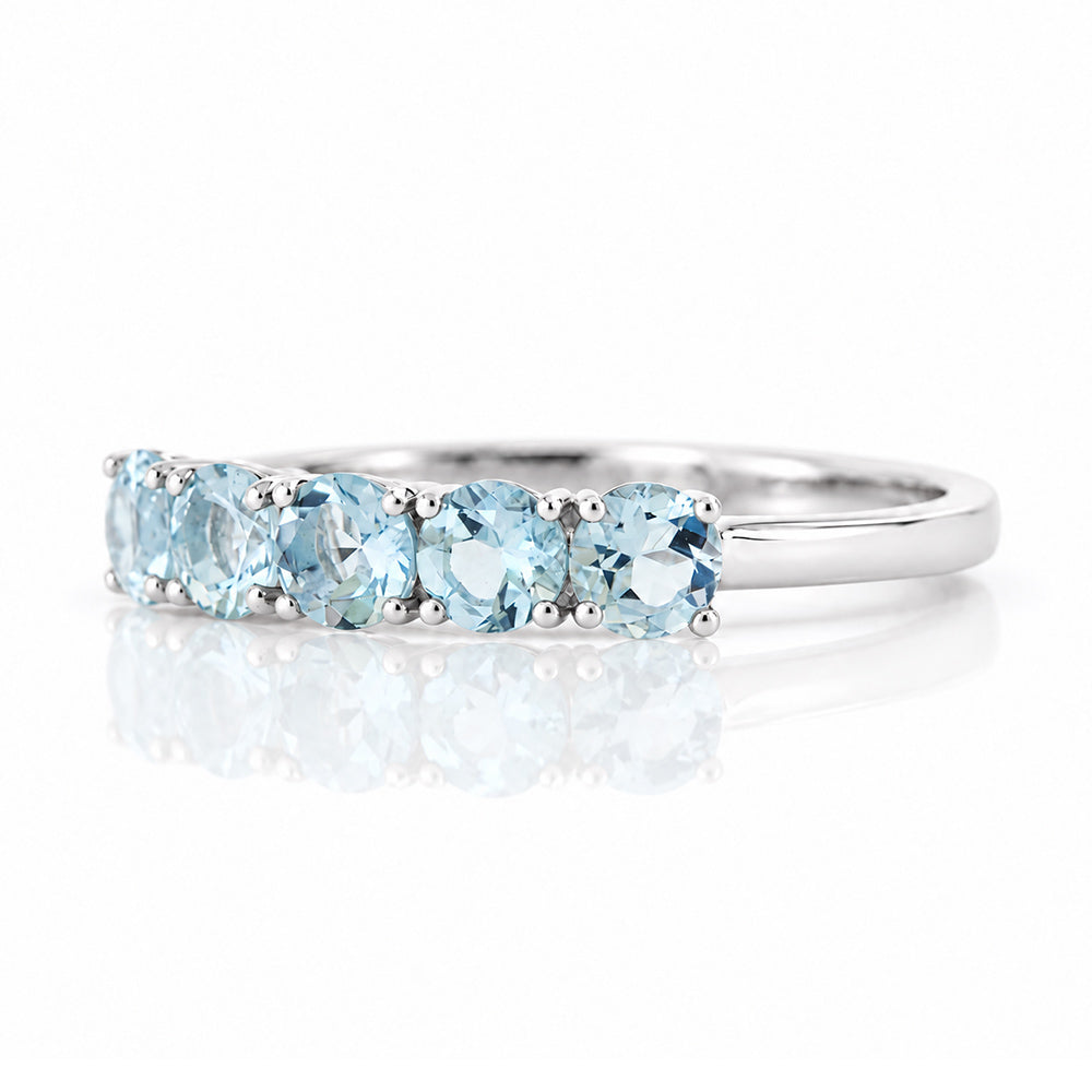 Annie, an Aquamarine Half Eternity Ring - Victoria's Jewellery