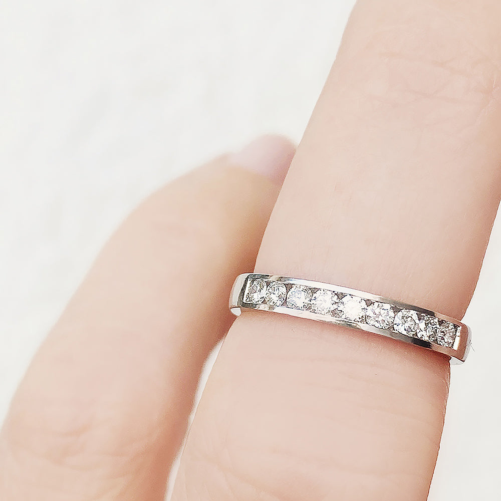 Tanya, a Brilliant cut Lab Diamond Channel Ring - Victoria's Jewellery