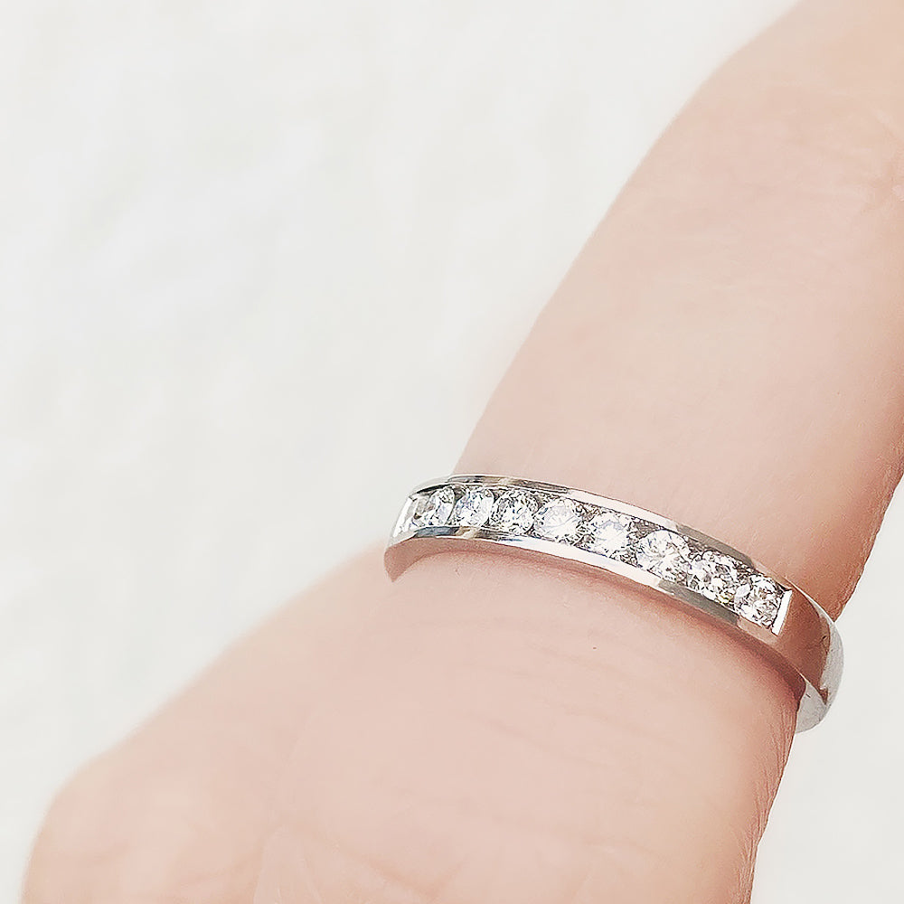 Tanya, a Brilliant cut Lab Diamond Channel Ring - Victoria's Jewellery