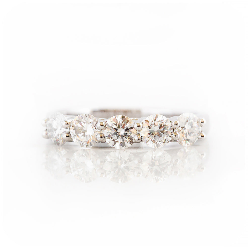 Round cut Lab Diamond Trellis Half Eternity Ring - Victoria's Jewellery