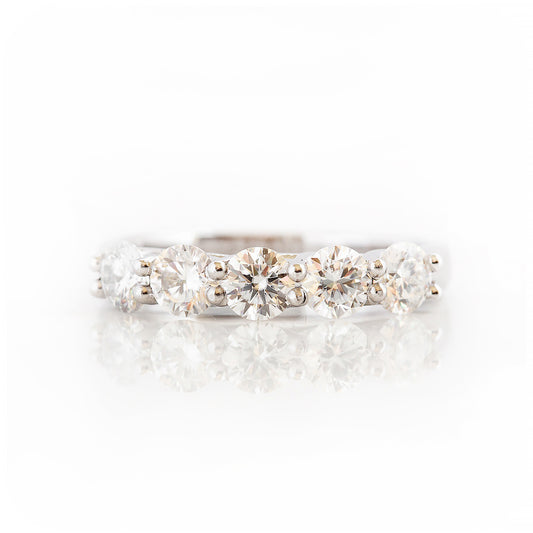 Round cut Lab Diamond Trellis Half Eternity Ring - Victoria's Jewellery