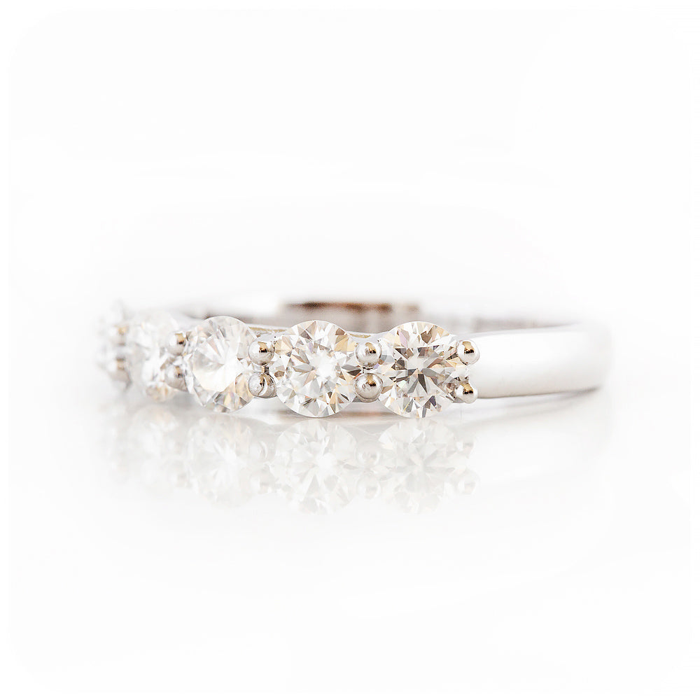 Round cut Lab Diamond Trellis Half Eternity Ring - Victoria's Jewellery