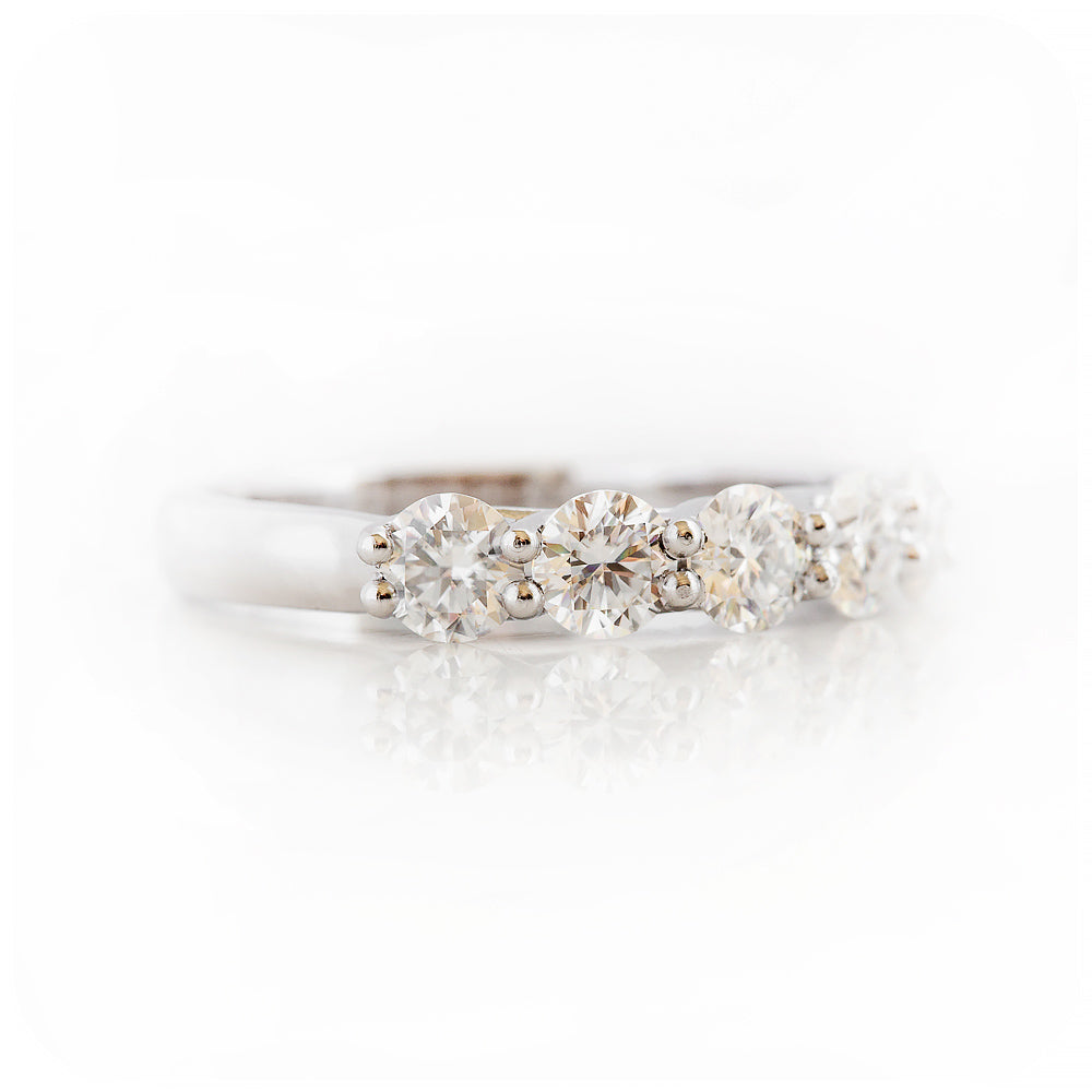 Round cut Lab Diamond Trellis Half Eternity Ring - Victoria's Jewellery