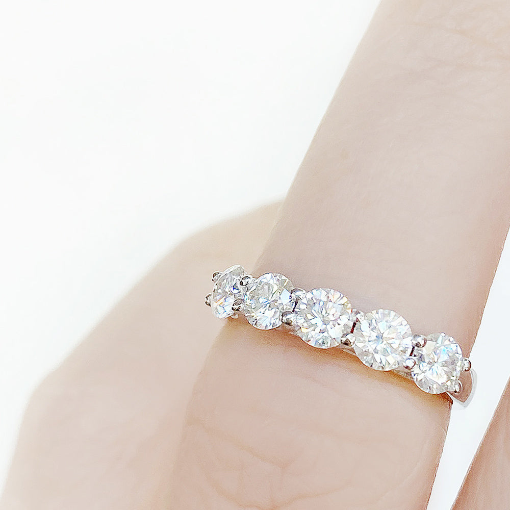 Round cut Diamond Half Eternity Anniversary ring in White Gold - Victoria's Jewellery