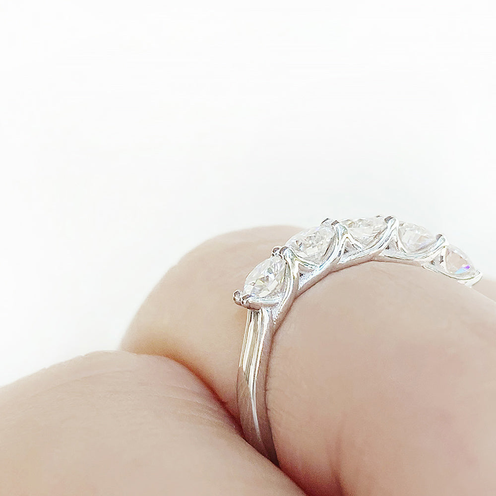 Round cut Diamond Half Eternity Anniversary ring in White Gold - Victoria's Jewellery