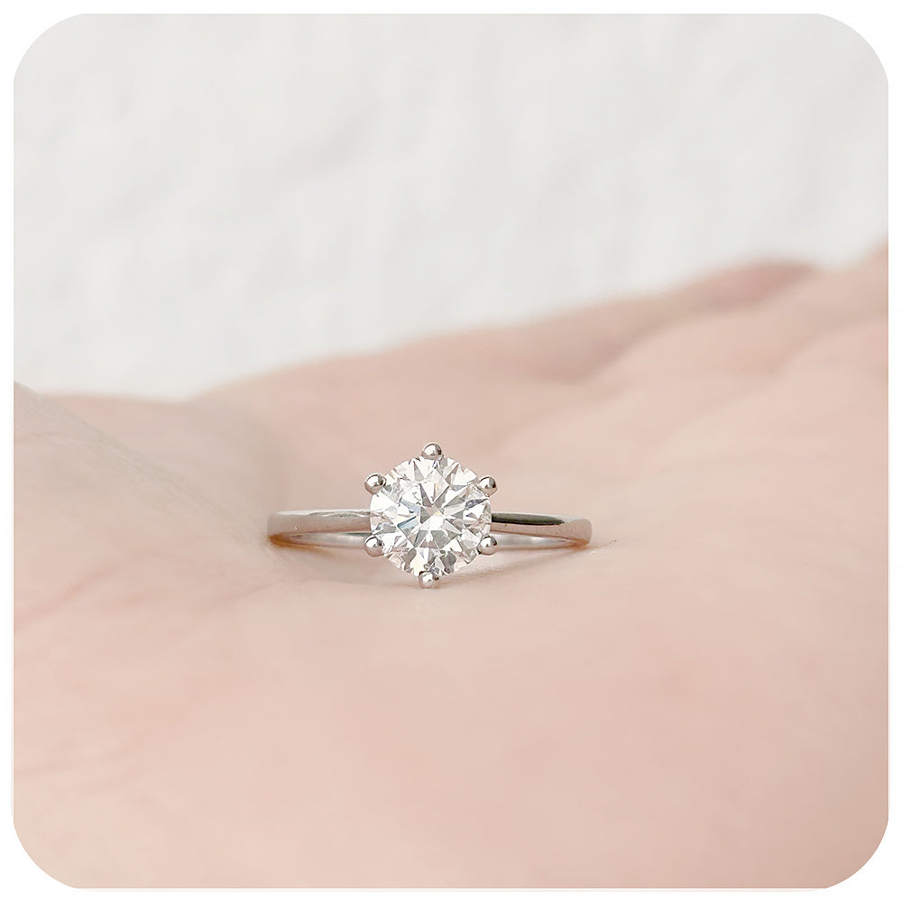 Round Brilliant cut Lab Grown Diamond Solitaire Engagement Ring - Victoria's Jewellery