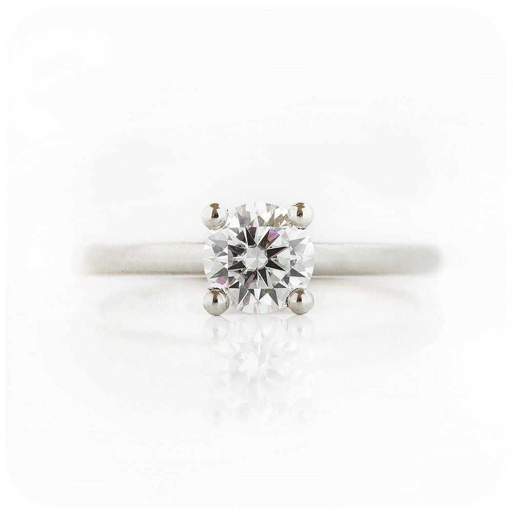 Round cut Lab Grown Diamond Solitaire Ring in White Gold - Victoria's Jewellery