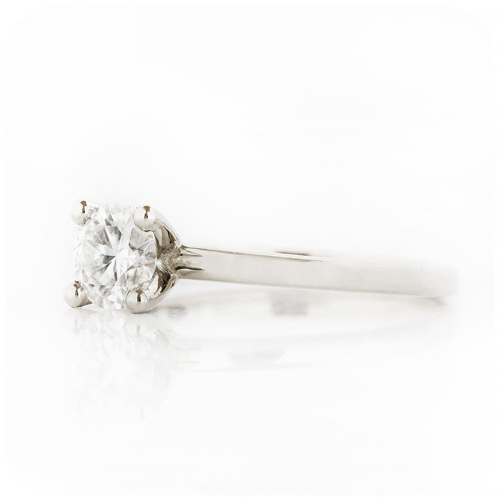 Round cut Lab Grown Diamond Solitaire Ring in White Gold - Victoria's Jewellery