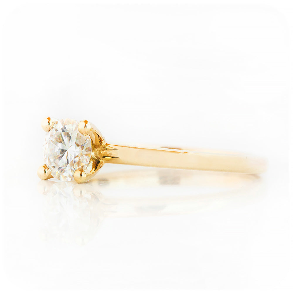 Round cut Lab Grown Diamond Solitaire Ring in Yellow Gold - Victoria's Jewellery