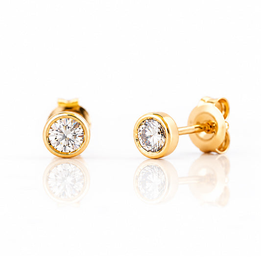 The Tube, Diamond Stud Earring - 4.5mm - Victoria's Jewellery