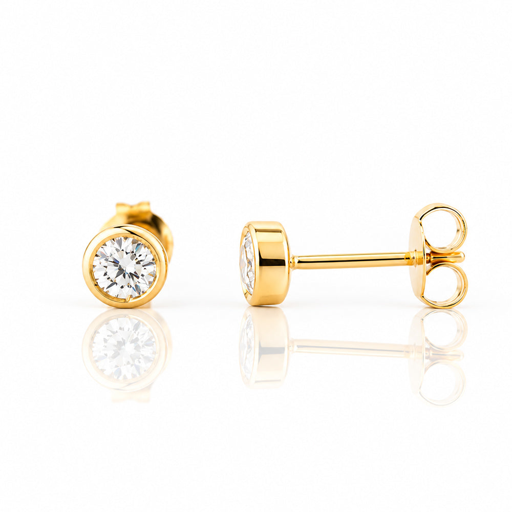 The Tube, Diamond Stud Earring - 4mm - Victoria's Jewellery