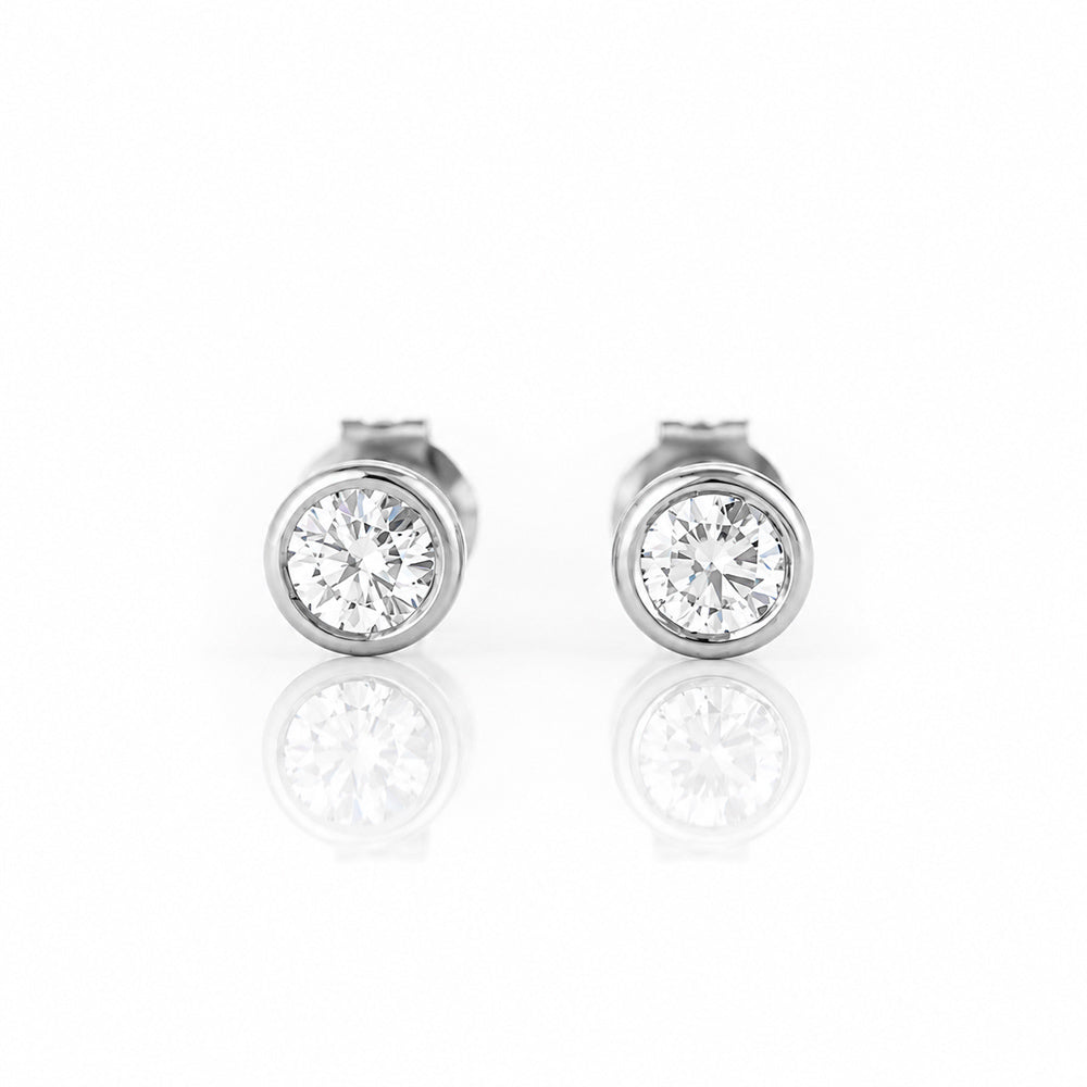 The Tube, Diamond Stud Earring - 4.5mm - Victoria's Jewellery
