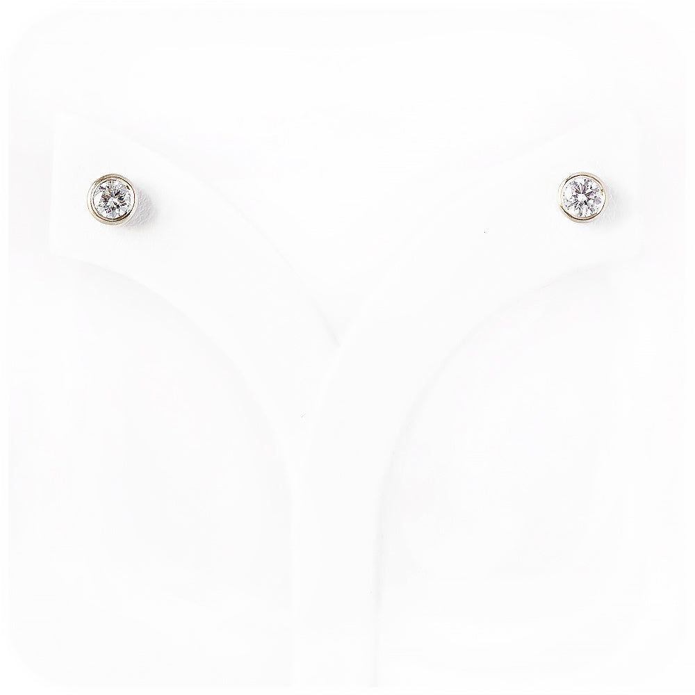 Round Brilliant cut Lab Diamond Stud Earrings in White Gold - Victoria's Jewellery