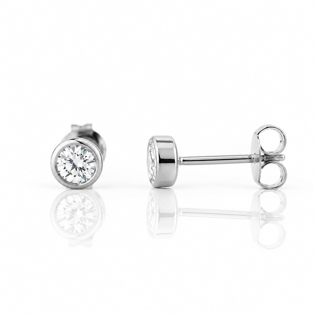The Tube, Diamond Stud Earring - 4mm - Victoria's Jewellery