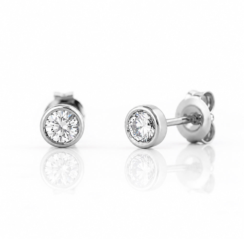 The Tube, Diamond Stud Earring - 4mm - Victoria's Jewellery