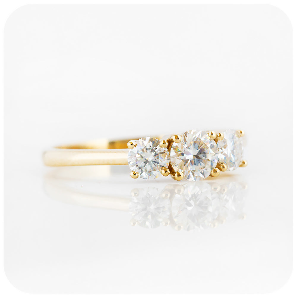 Brilliant cut Lab Grown Diamond Trilogy Engagement Ring - Victoria's Jewellery