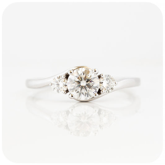 Brilliant cut Lab Grown Diamond Trilogy Style Engagement Ring - Victoria's Jewellery