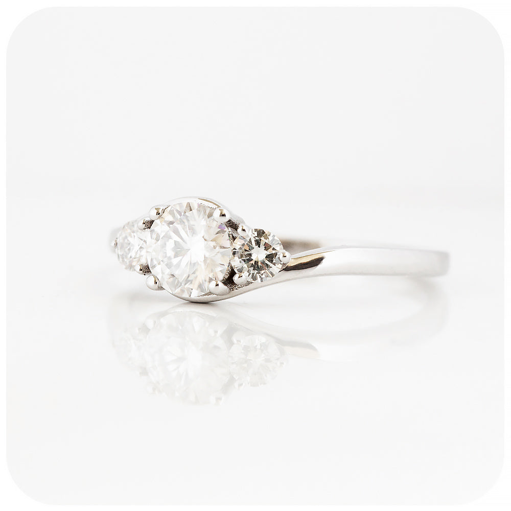 Brilliant cut Lab Grown Diamond Trilogy Style Engagement Ring - Victoria's Jewellery