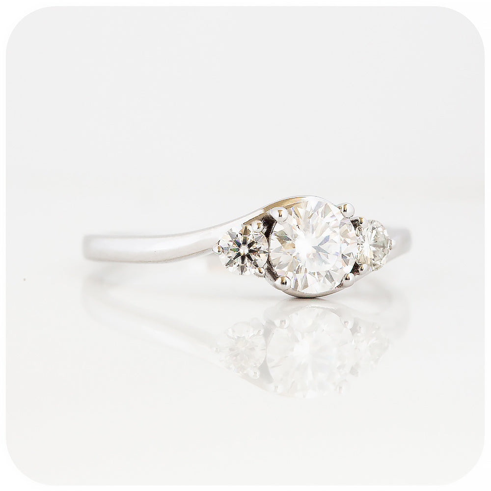 Brilliant cut Lab Grown Diamond Trilogy Style Engagement Ring - Victoria's Jewellery