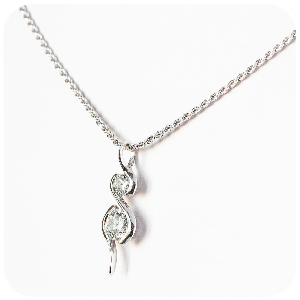 Brilliant cut Moissanite Infinity Pendant and Chain