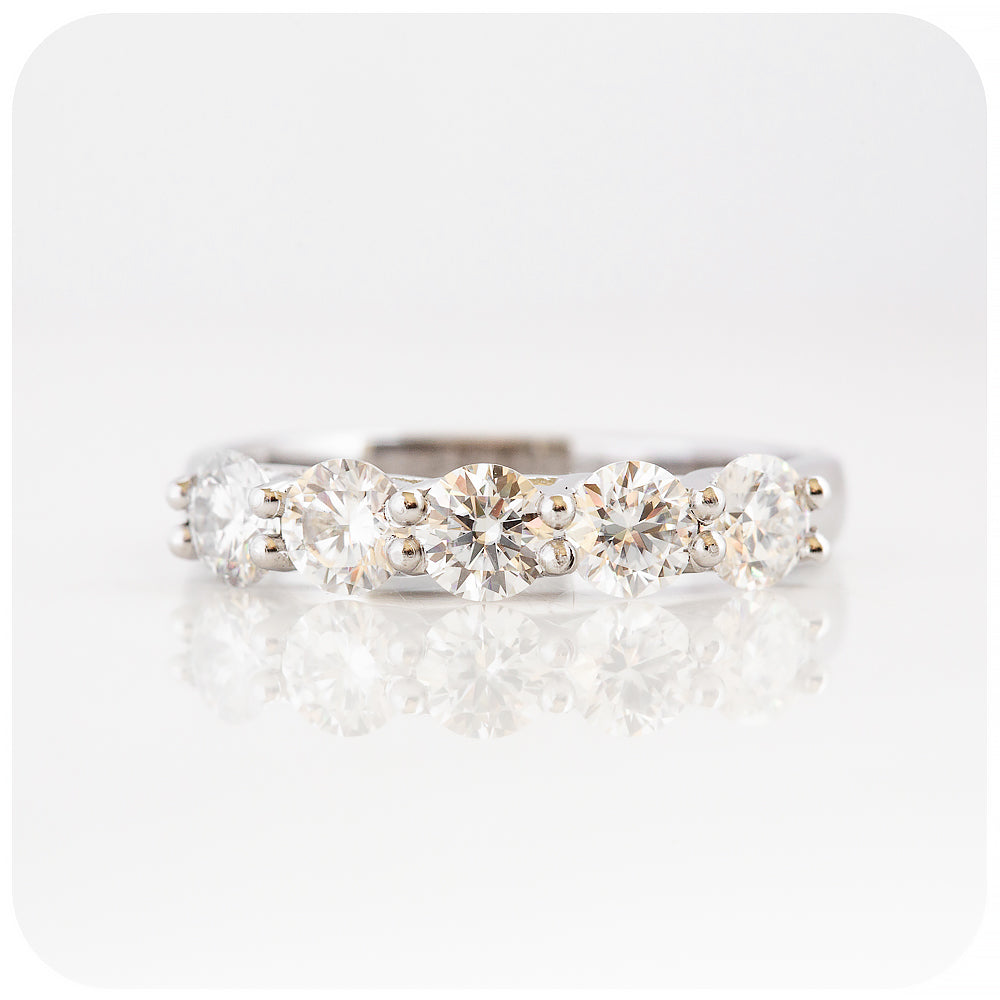 brilliant round cut moissanite trellis design wedding ring - Victoria's Jewellery - Victoria's Jewellery