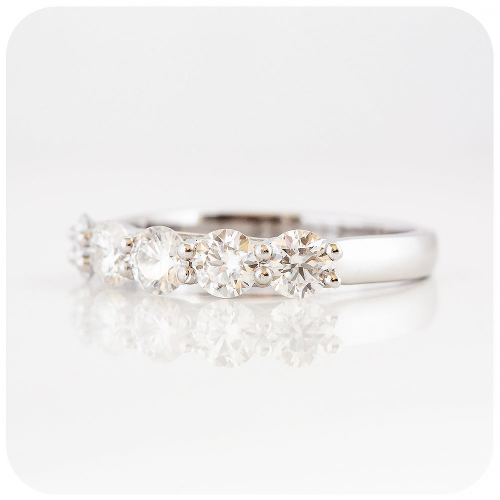 brilliant round cut moissanite trellis design wedding ring - Victoria's Jewellery