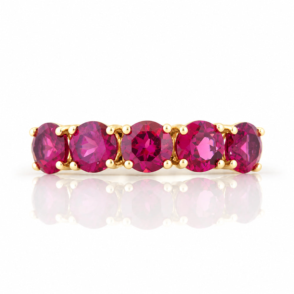 Annie, a Rhodolite Half Eternity Ring - Victoria's Jewellery