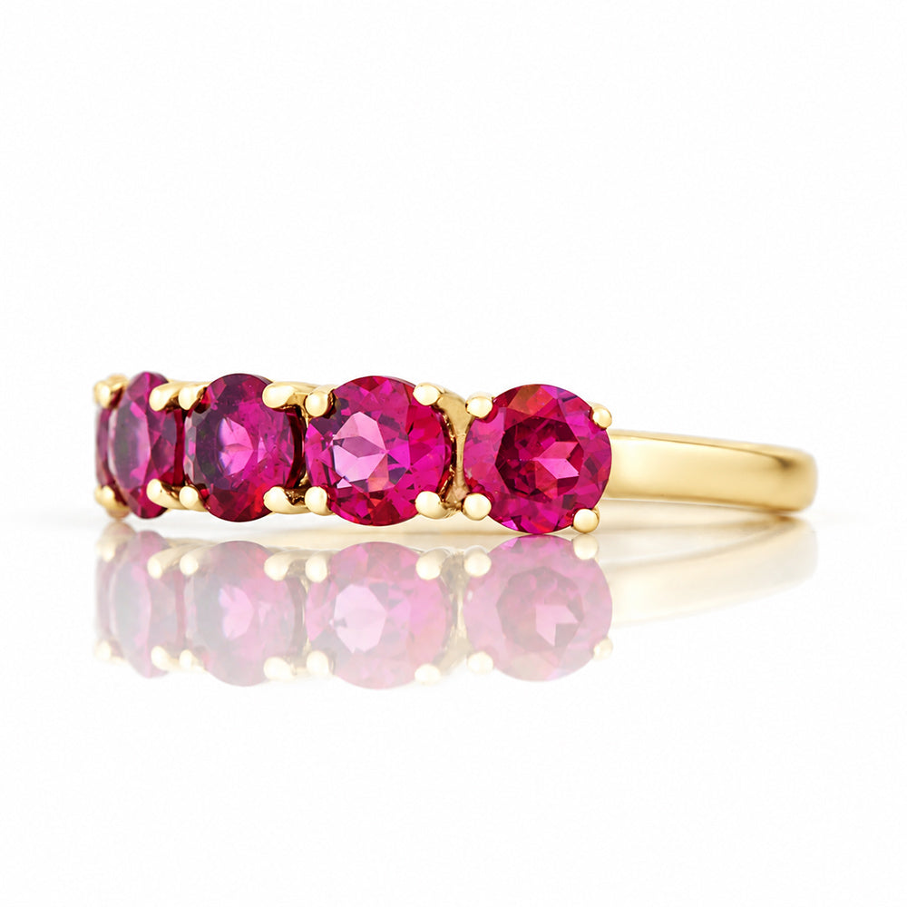 Annie, a Rhodolite Half Eternity Ring - Victoria's Jewellery